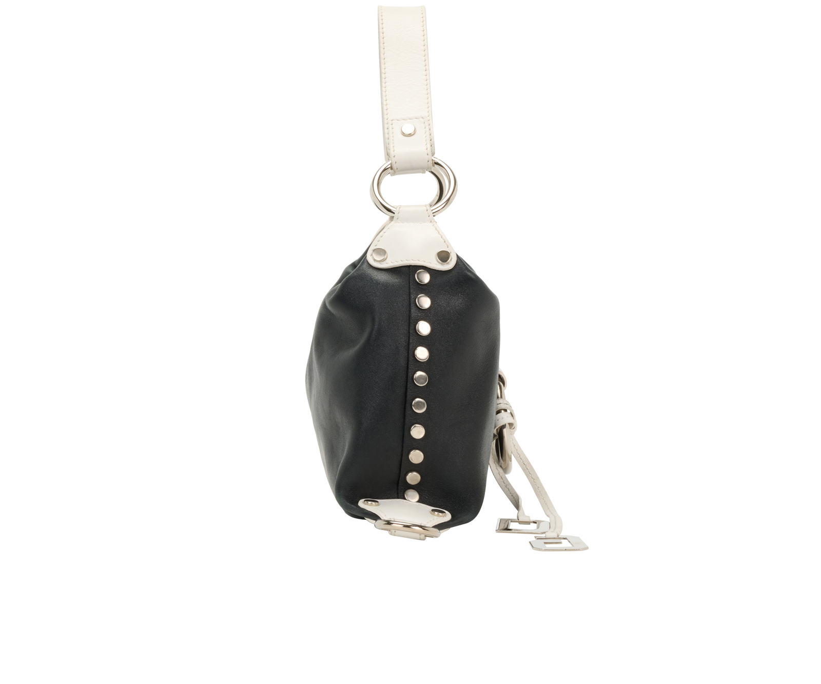 Vintage Hobo, &pound;320, Handbags, Black/White, Leather, Side view